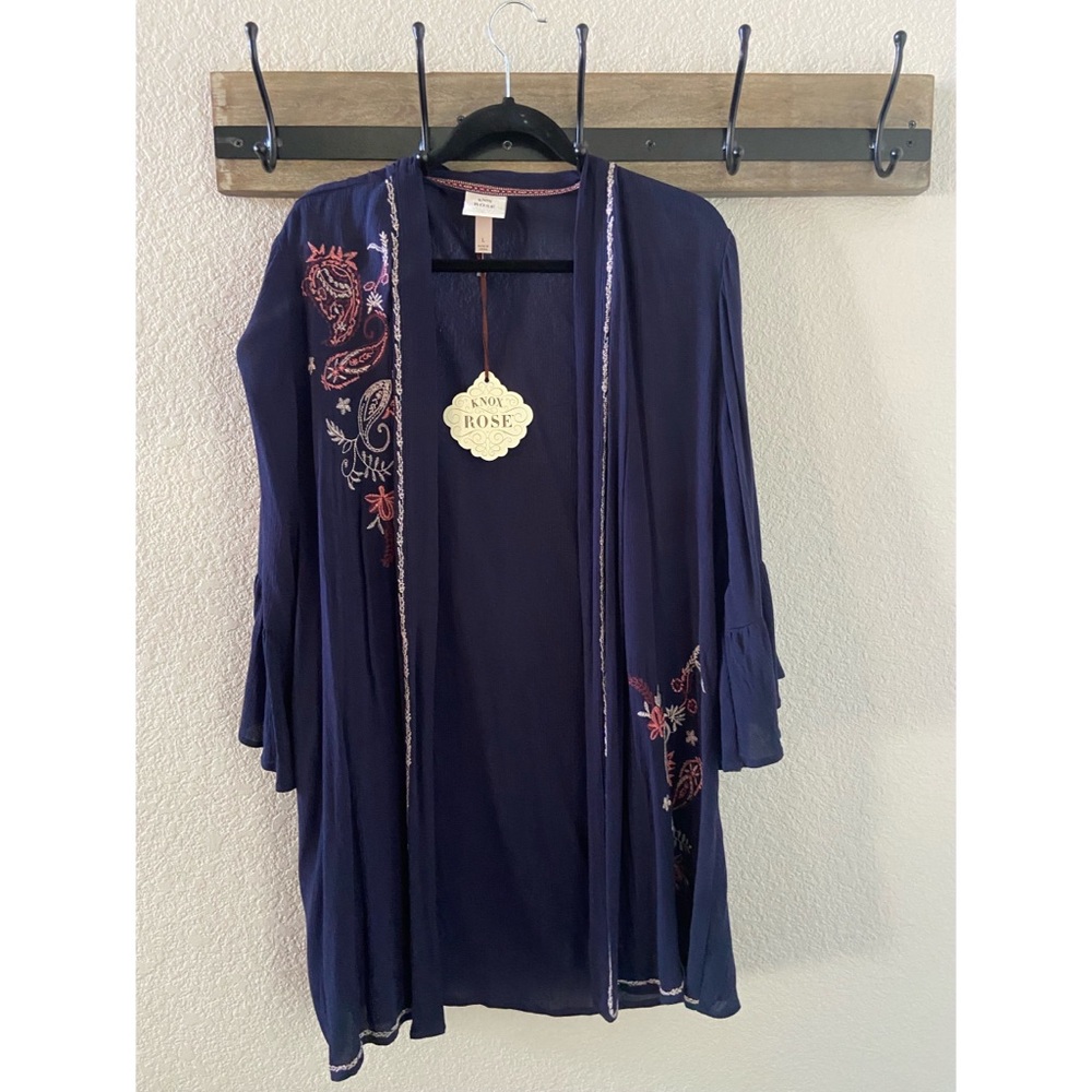 Floral Embroidered Duster